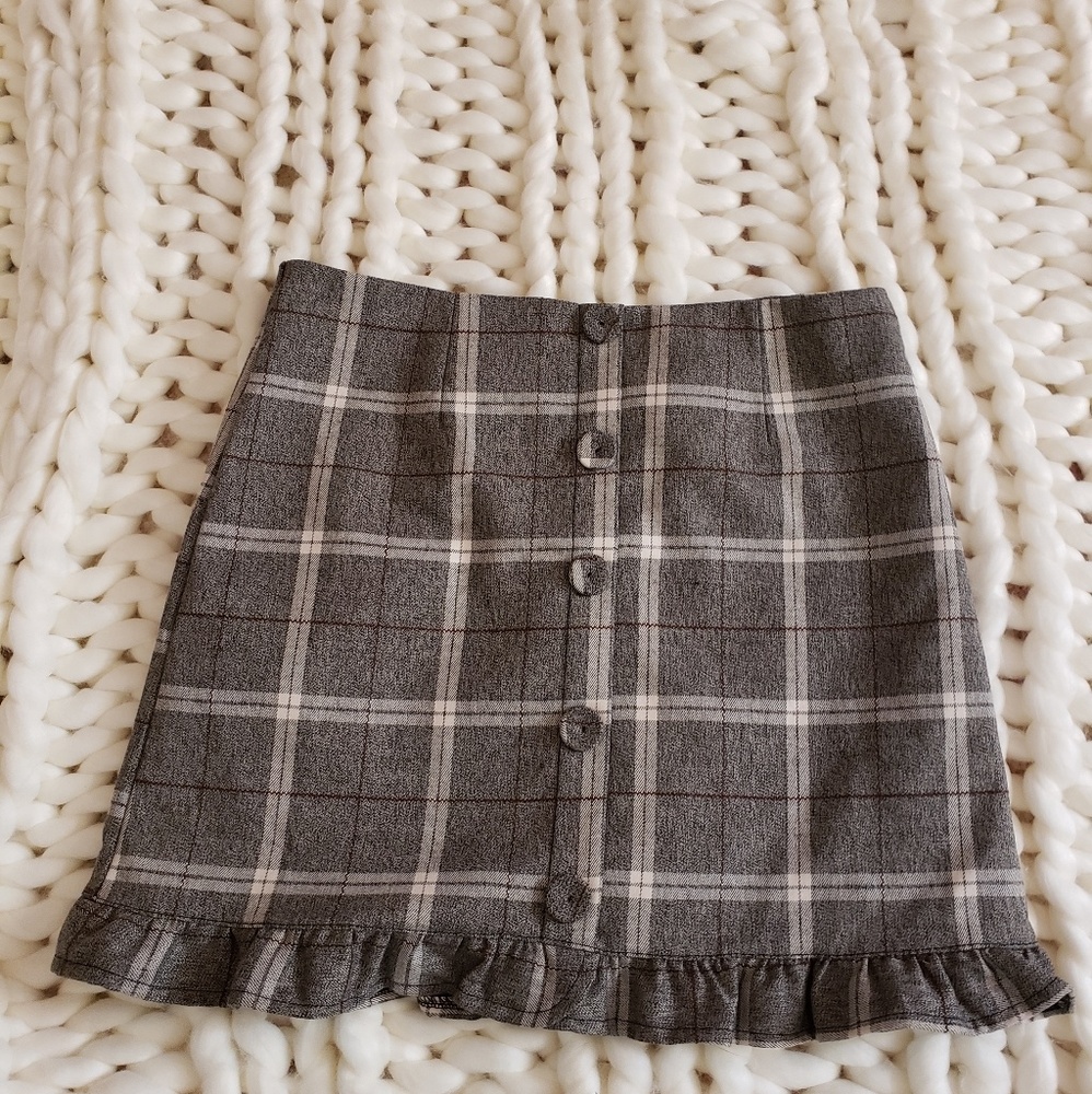 2 for $15/NWOT ruffled Plaid Boutique Skirt